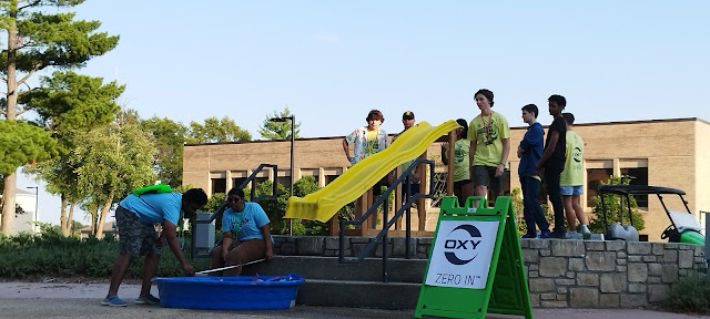 Campers participating in flugtag